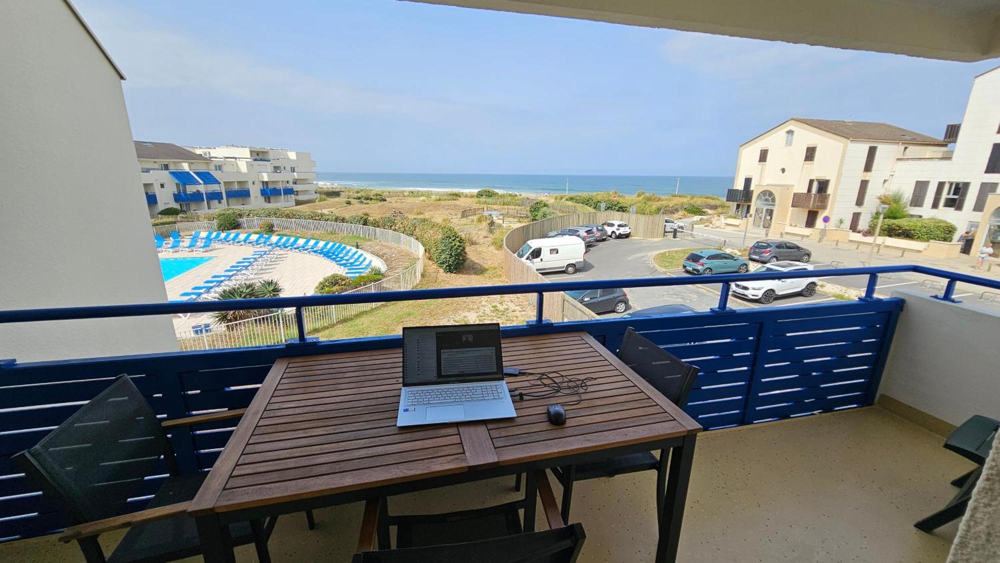 Lacanau, Résidence Bleu Marine, 2e étage, Exceptionnel Car Balcon Face Et Vue Océan Avec Piscine ! Et Avec Parking Réservé